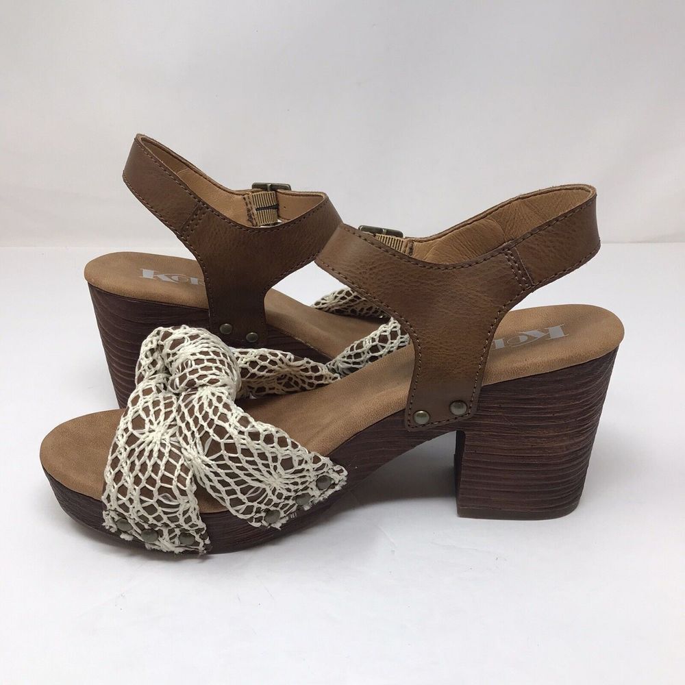 Kork Ease Natalia Women’s Slingback Sandals Platform Block Heel Crochet Size 8M - Picture 7 of 10